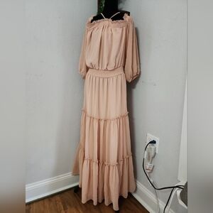 1. State Blush Long Sleeve Maxi Dress  Old Pink NWOT
